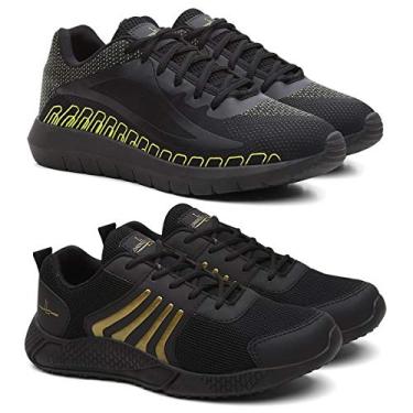 Imagem de Kit Tenis Masculino SPEED Urban + Tênis Running Academia - Verde/Dourado - 40