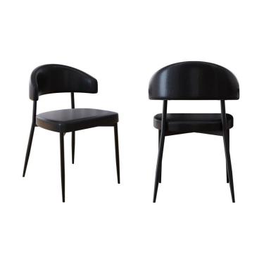 Imagem de Cadeira Bless Fixa com 4 Pés 55 X 52,5 X 77,5 Cm com 2 Unidades Preto