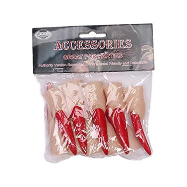 Imagem de 10 Pçs Halloween Falso dedos Conjunto Assusr Bruxas Unhas Para Cosplay Festa Brincadeira Brinquedos Para Festivais de Festa de Halloween Aços Assusres