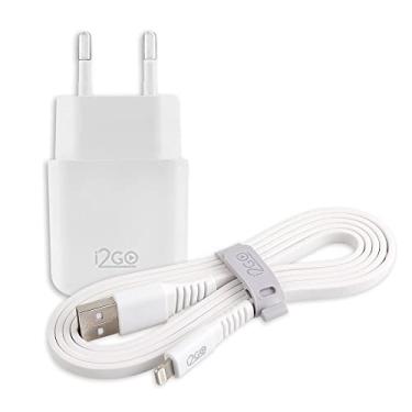 Imagem de Kit Carregador De Parede USB 1A + Cabo Lightning 2,4A I2GO Branco - I2GO Basic