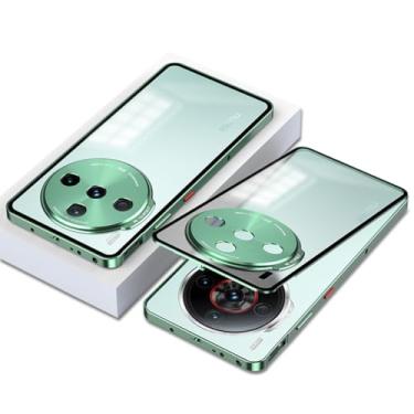 Imagem de QUIETIP Capa compatível com Nubia Z60S Pro, moldura de metal + superfície fosca PC capa traseira com proteção à prova de choque para câmera, verde