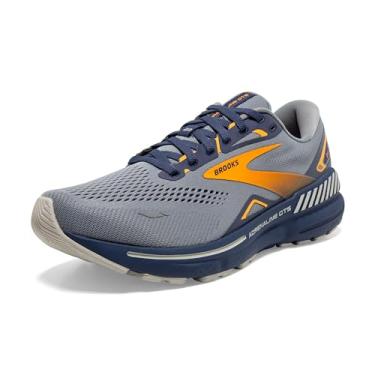 Imagem de Brooks Tênis de corrida masculino Adrenaline GTS 23, Cinza/Azul Coroa/Laranja, 10.5
