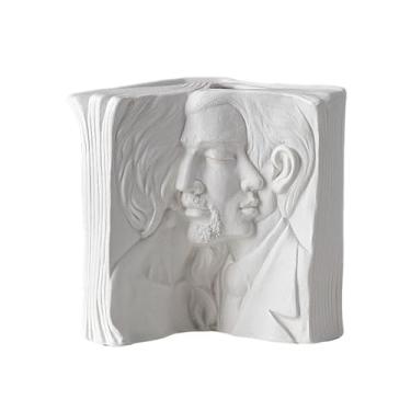 Imagem de Suporte criativo para livros, vaso corporal de cerâmica, estante de livros para casa, decoração de mesa - amante