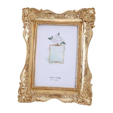 Imagem de Wswqop Porta-retratos Estilo Europeu, Porta-retratos Elegante, Prático, Vintage, para Casa, Galeria de Casamento, Decoração de Mesa, Dourado, Tamanho real