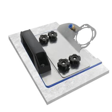 Imagem de CCIEAO Suporte de esmerilhadeira angular para corte de chanfro de 45 graus para corte de pedra cerâmica, suporte de rebarbadora ajustável para rebarbadora de 100 tipos, ferramenta de rebarbadora