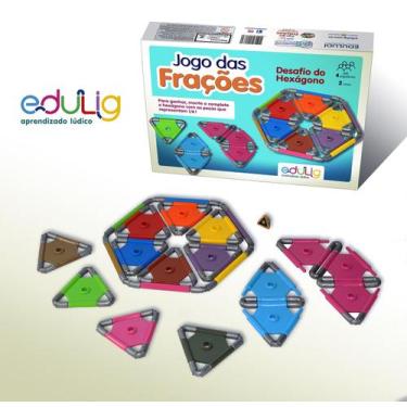 Imagem de Jogo Pedagógico Matemática Frações Edulig - O Desafio do Hexágono - 17