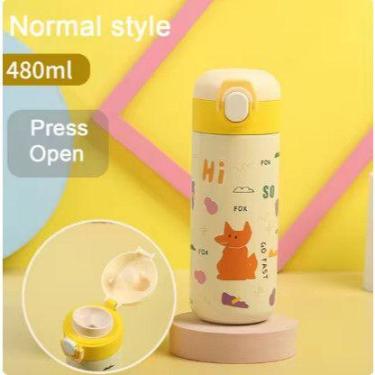 Imagem de Garrafa térmica infantil Aço inox 480ml - BC-016, Amarelo