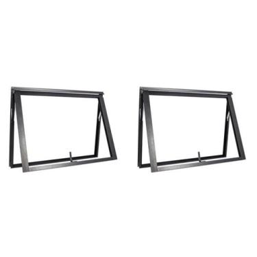 Imagem de Kit com 2 Janelas Abertura Central 1 Folha Vidro Mini Boreal Maxim-Ar 