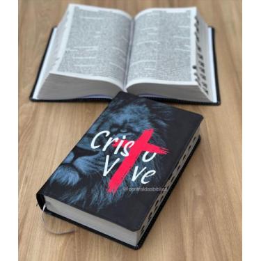 Imagem de Bíblia ARC Leão de Juda Cristo vive - Com Harpa e índice