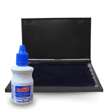 Imagem de Almofada Carimbo Grande N3 Azul Com Tinta Refil - Radex