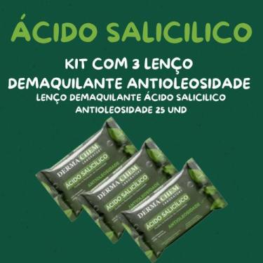 Imagem de Kit com 3 Lenço Demaquilante Ácido Salicilico Antioleosidade 25 und De