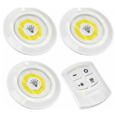 Imagem de 3 Lampadas Luminária Led Spot Sem Fio C/ Controle Remoto Envio Rápido 
