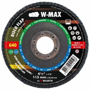 Imagem de Disco Flap Para Inox W-Max 115mm GR40 Wurth 0578000040