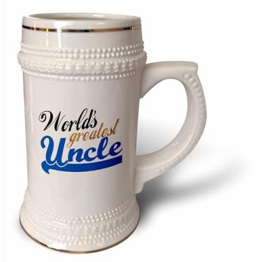 Imagem de 3dRose Worlds Greatest Caneca de bebê azul e dourado text-Family presentes para relacionamentos ou tios honorários - Stein, 510 g (STN_151323_1), 623 g, branca