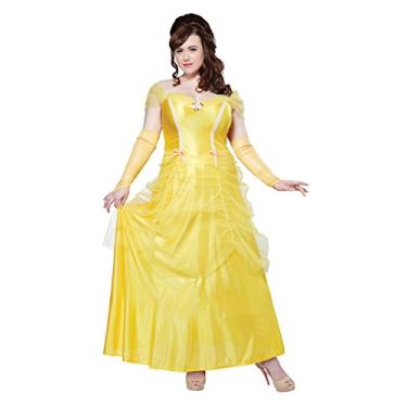 Imagem de California Costumes Vestido longo feminino plus size clássico beleza plus size, Amarelo, 3X