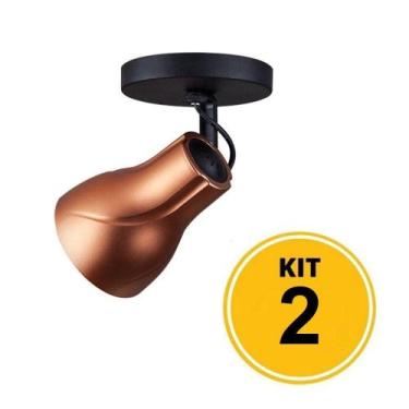 Imagem de Kit 2 Spot de Sobrepor Direcionável Octa Plus Cobre 1xE27 - Startec