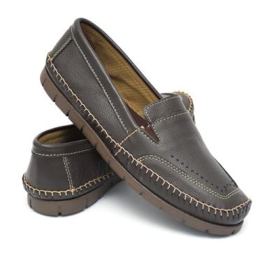 Imagem de Sapatilha Mocassim Masculina Couro Conforto Total 270 - ABC, Café, 42