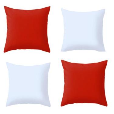 Imagem de Kit 4 Almofadas Cheias Lisas Varias Cores Para Sala Sofá Luxo Refil Mi