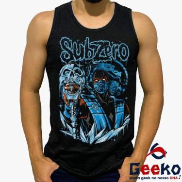 Imagem de Regata Sub Zero 100% Algodão Mortal Kombat Geeko, Preto, P