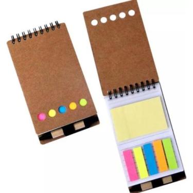 Imagem de 10 Bloco De Anotações Ecológico Caneta E Post it Espiral - PL