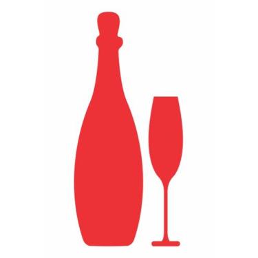 Imagem de Adesivo Garrafa e Taça 1 - Leo Publicidade, Vermelho