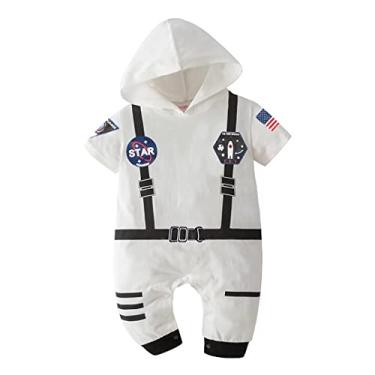 Imagem de OLLULL Fantasias de astronauta para bebê, terno espacial unissex infantil, macacão de fantasia de piloto para fantasia de Halloween (branco, 3 a 6 meses)