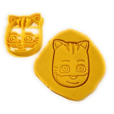 Imagem de Genérico Cortadores de biscoito T3D inspirados no cortador de biscoito Pj Mask, adequado para bolos, molde de biscoito e fondant para guloseimas caseiras, 6,6 cm x 8,7 cm x 1,4 cm