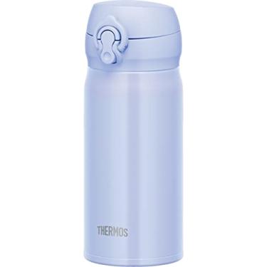 Imagem de Thermos JNL-356 PBL Caneca portátil isolada a vácuo, 350 ml, azul pérola, fácil de limpar e fácil de limpar, tipo leve, abertura com um toque, garrafa de aço inoxidável, retenção de quente e frio