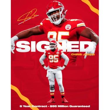 Imagem de WHZKCYH Pôster do Campeonato Americano de Futebol Americano de 2024 para decoração de parede de quarto de crianças - Patrick Mahomes-Chris Jones Impressão artística em tela Imagem de Chiefs para fãs