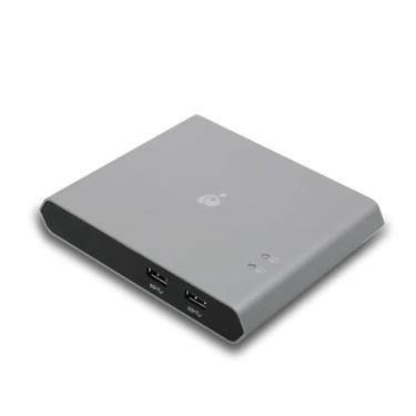 Imagem de KVM 2 portas USB-C – IOGEAR 2 USB-C/Thunderbolt 3 dispositivos – 2 USB 3.1, até 5 Gbps – 4 K 30 Hz – fornecimento de energia 75 W – Plug n Play – TAA – Mac/Win – GUD3C04