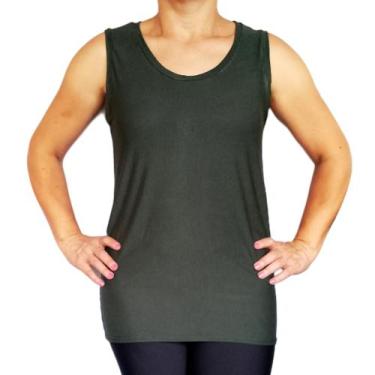 Imagem de Camiseta Feminina Regata Básica Lisa Viscolycra Pp ao Plus Size - PEQU
