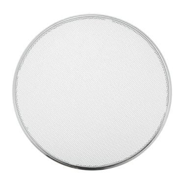 Imagem de ACROPIX Capa universal de grade de alto-falante de carro de 15 cm redonda de malha para alto-falante de áudio de 15 cm capa protetora de subwoofer revestimento de ferro prateado branco - pacote com 1