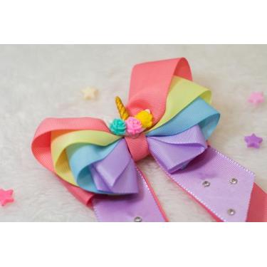Imagem de Laço de Cabelo Infantil Unicórnio - OFICINA DE ENCANTOS