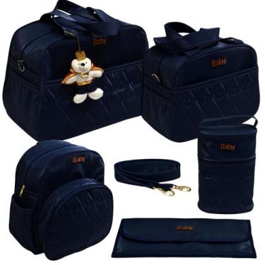 Imagem de Kit bolsa maternidade masculino 5 peças marinho luxo - Isadora Baby