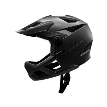 Imagem de Vaveren Capacete de rosto inteiro para bicicleta, capacete de mountain bike unissex, confortável, absorve choque, feminino e masculino, com viseira, capa de, Preto