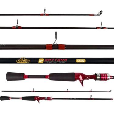 Imagem de Vara Makis Fishing Daytona 1,50mts 2 Partes 80% Carbono, Vermelho