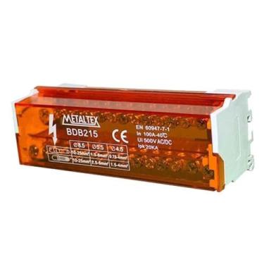 Imagem de Bloco De Distribuição Modular 2 Polos 15 Terminais 100A Metaltex, Lara