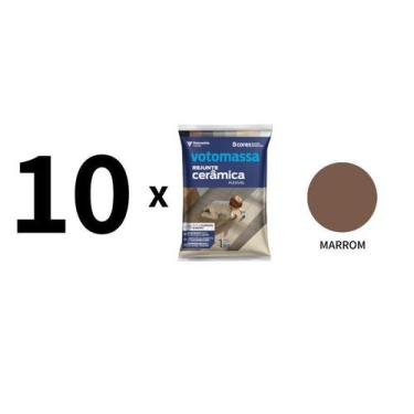 Imagem de Kit 10 Sacos De Rejunte Flex Votomassa Marrom 1 Kg - Votorantim Ciment