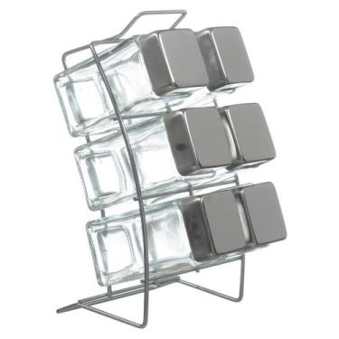 Imagem de Porta Temperos E Condimentos Com 6 Potes P/ Cozinha Gourmet - PGB