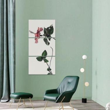 Imagem de Quadro Flor Vintage Conjunto Vertical decorativo 3 Peças - Loja Wall F