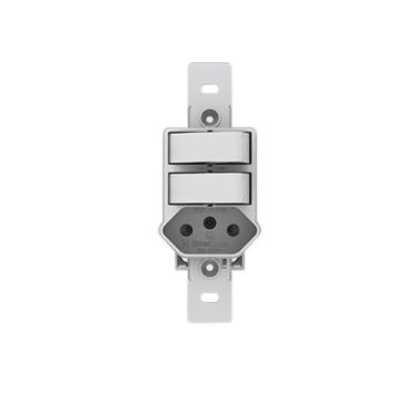 Imagem de Módulo C/ 2 Interruptor e Tomada Embutir Condulete Artis - Enerbras