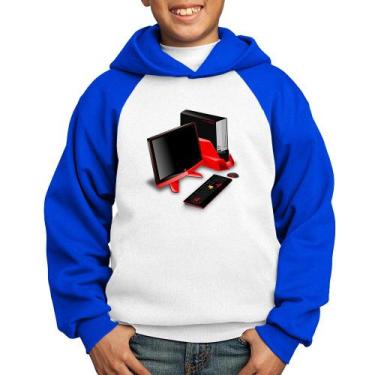 Imagem de Moletom Infantil PC Gamer - Foca na Moda, Branco, Azul, 10