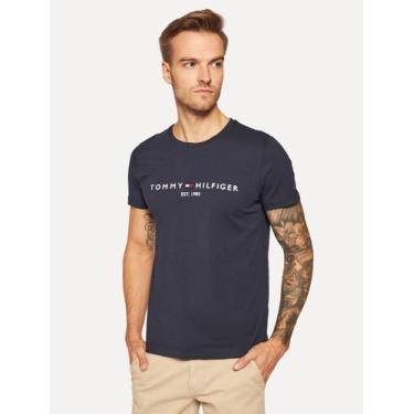 Imagem de Camiseta Tommy Hilfiger Masculina Core Logo Tee Azul Marinho, M/M