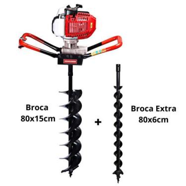 Imagem de Perfurador De Solo Kawashima ED43 42.7cc Com Broca 15 cm + Broca Dupla