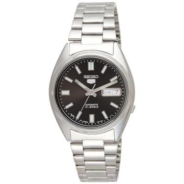Imagem de SEIKO Relógio masculino série 5 com mostrador preto automático SNXS79J1, Preto, Moderno
