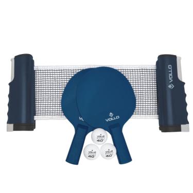 Imagem de Kit de Tênis de Mesa Vollo 02 Raquetes 03 Bolinhas e Poste Retrátil