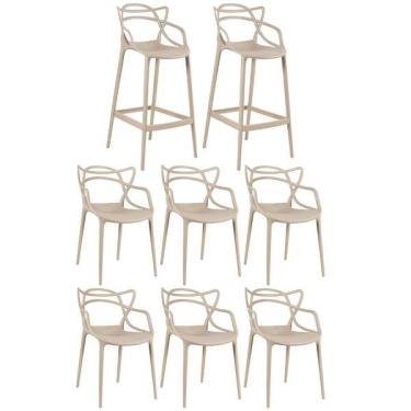 Imagem de Kit - 6 X Cadeiras + 2 X Banquetas Altas Masters Allegra - Nu