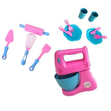 Imagem de Brinquedo Cozinha Infantil 11 Peças Fazer Comidinha Batedeira E Acessó