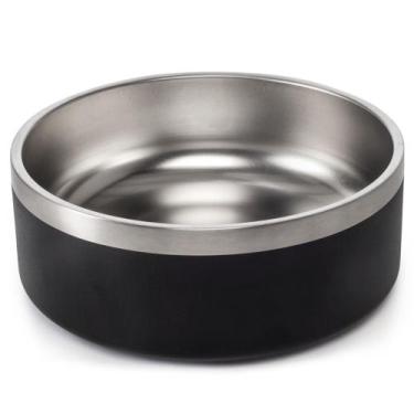 Imagem de Comedouro Pet Aço Inox Antiderrapante 946ml Madog Preto