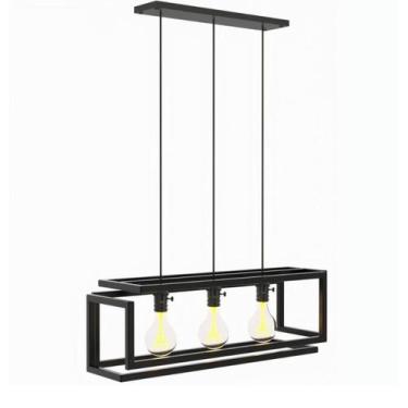 Imagem de Pendente Infinity Industrial Luminária Teto Triplo Preto SF - Shopfort